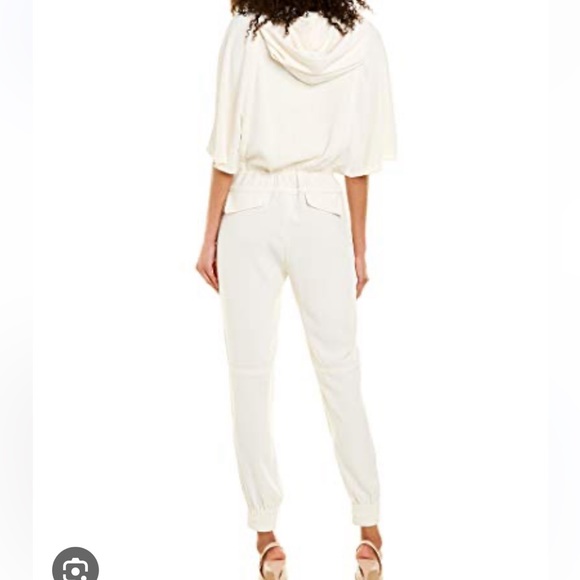 Halston white jumpsuit with hood - Picture 2 of 8